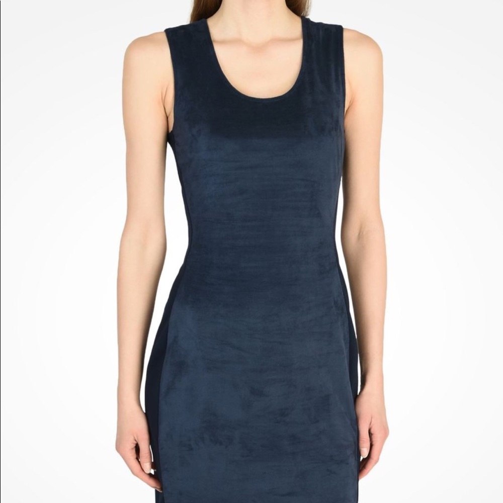 Armani Exchange fitted faux suede dress.